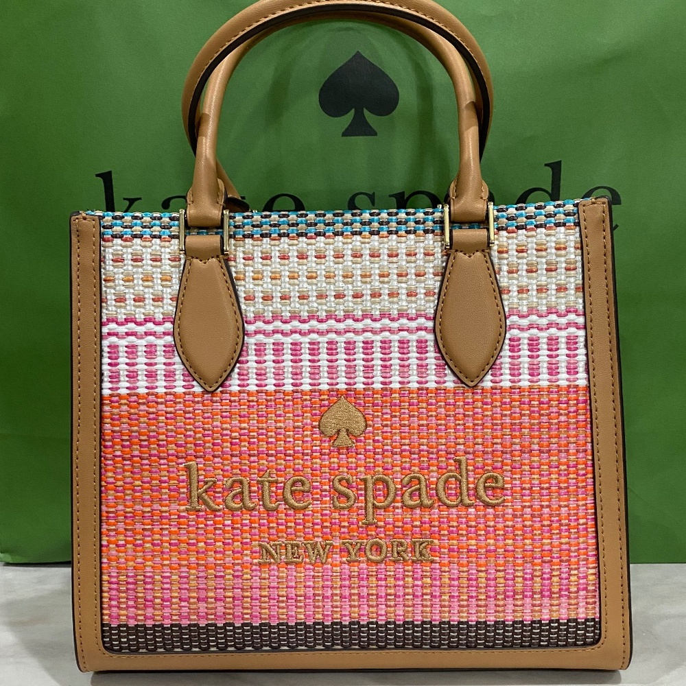 Kate Spade Ellie small straw tote NWT - Picture 7 of 11